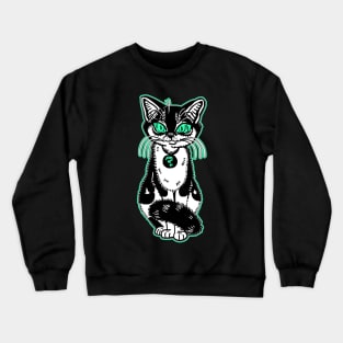 Black and white mystery cat Crewneck Sweatshirt